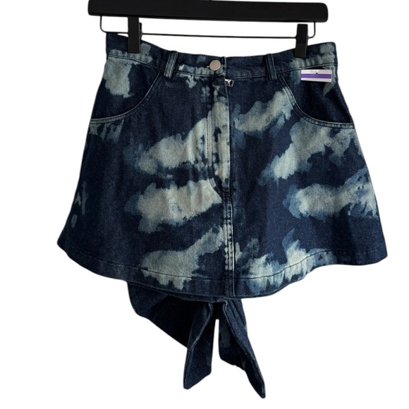 Oríré Bubi Denim Ruffle Mini Skirt Unique Designer Sustainable Nigerian African - Picture 5 of 9